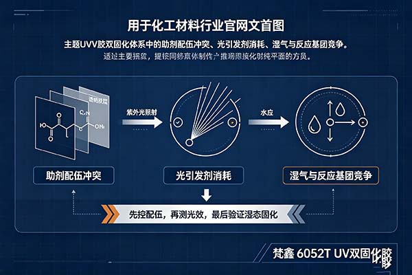 UV胶双固化助剂配伍冲突、光引发剂消耗与湿气反应基团控制指南 UV胶双固化助剂配伍冲突、光引发剂消耗与湿气反应基团控制指南