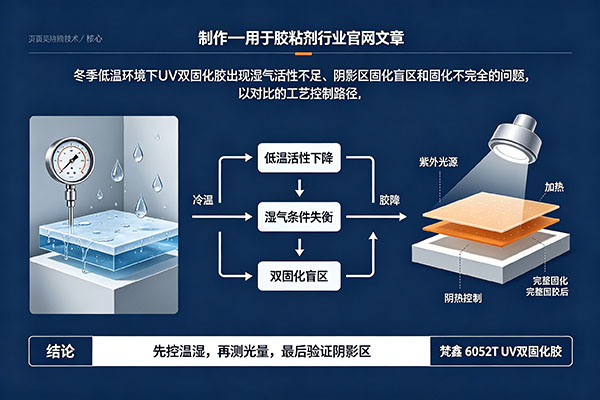 UV胶冬季低温湿气活性不足与双固化盲区固化不完全控制指南 UV胶冬季低温湿气活性不足与双固化盲区固化不完全控制指南