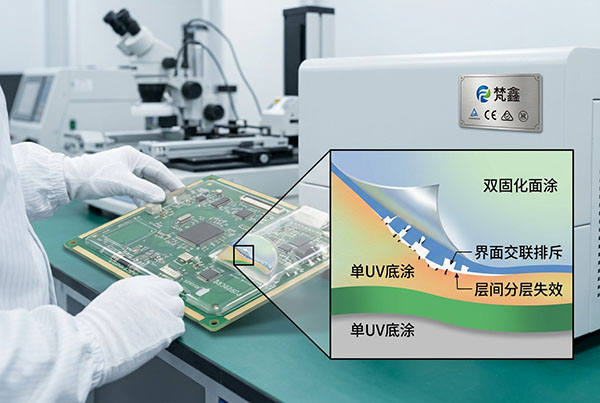 解决单UV底涂与双固化面涂界面分层:交联排斥机理与工艺指南 解决单UV底涂与双固化面涂界面分层:交联排斥机理与工艺指南