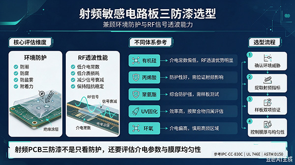 射频敏感电路板三防漆选型|兼顾防护性能与 RF 信号透波能力 射频敏感电路板三防漆选型|兼顾防护性能与 RF 信号透波能力